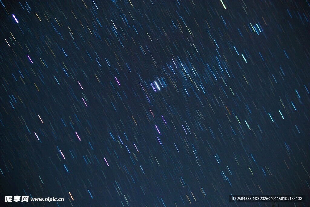 夜空中闪烁的绚烂星轨