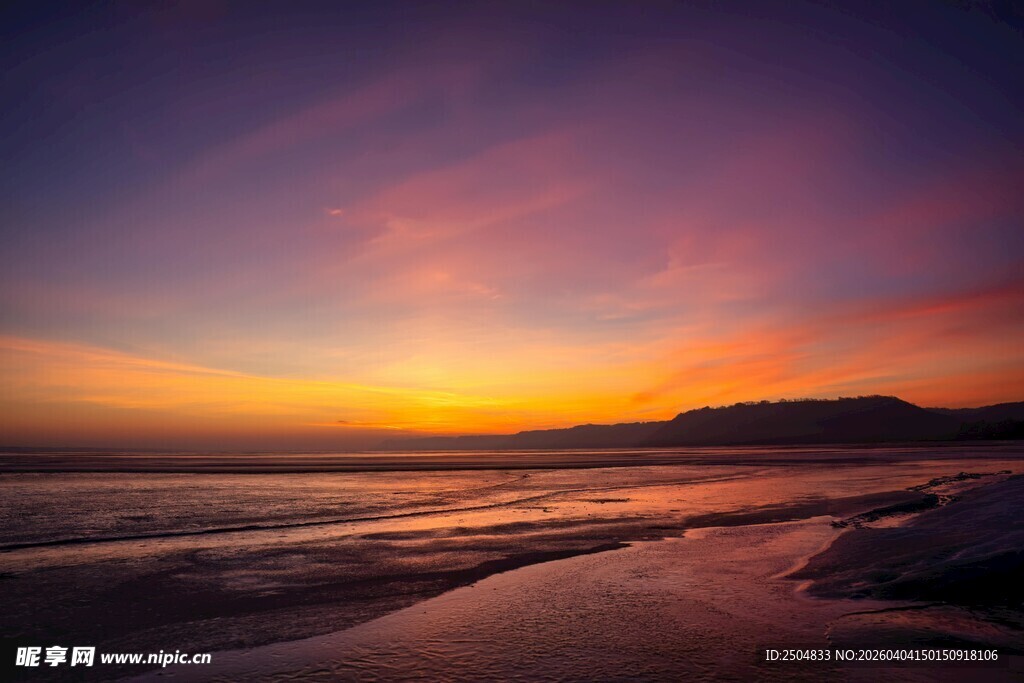 海边绚丽日落美景