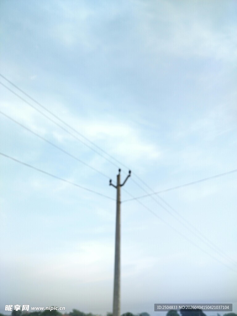 田野中的电线杆