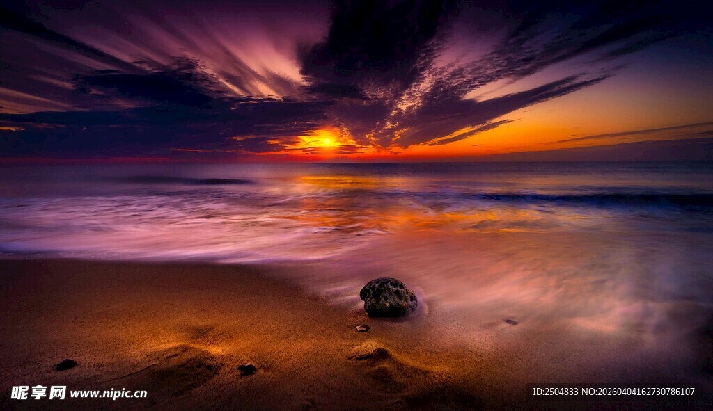 海边绚丽日落美景