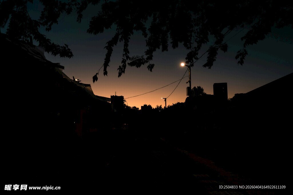 夜幕下的静谧景象