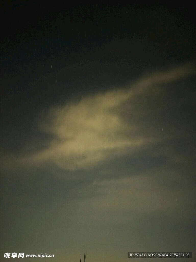夜空下的朦胧云朵