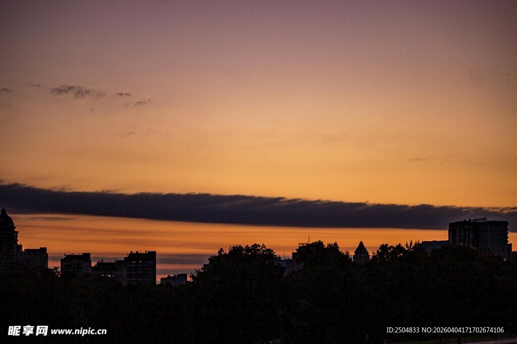城市黄昏日落美景