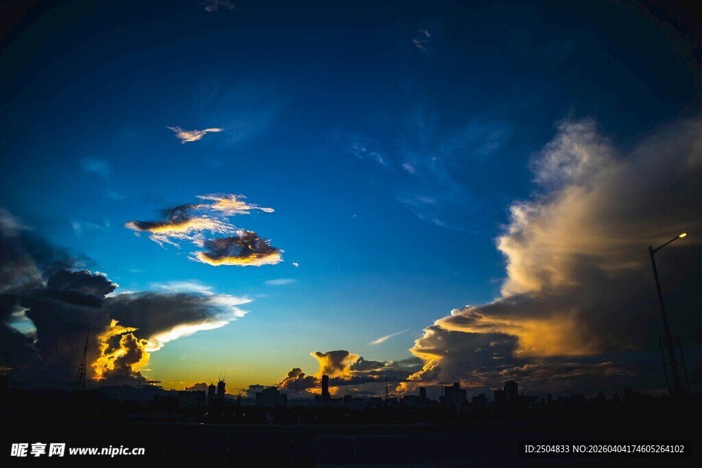 黄昏时分的壮丽天空景色