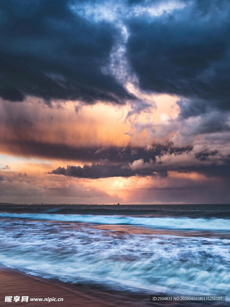 海边壮丽日落景观