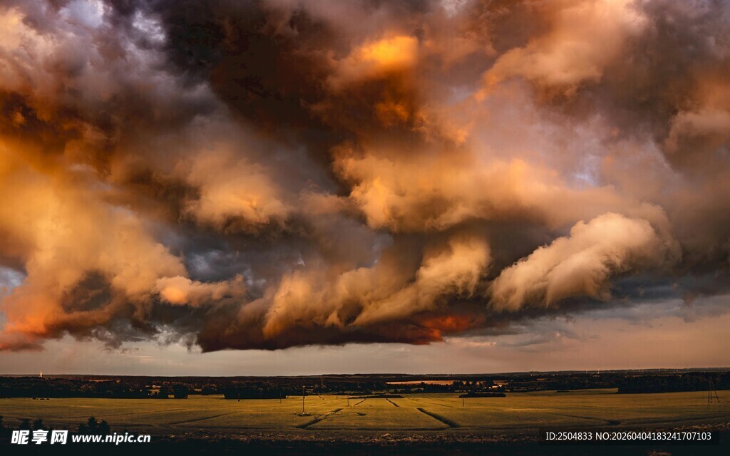 壮丽火烧云景观
