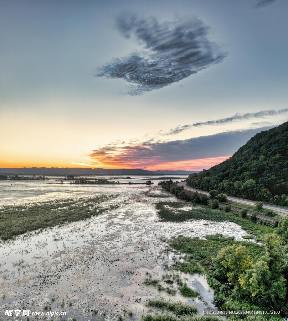 海边黄昏美景 自然风光