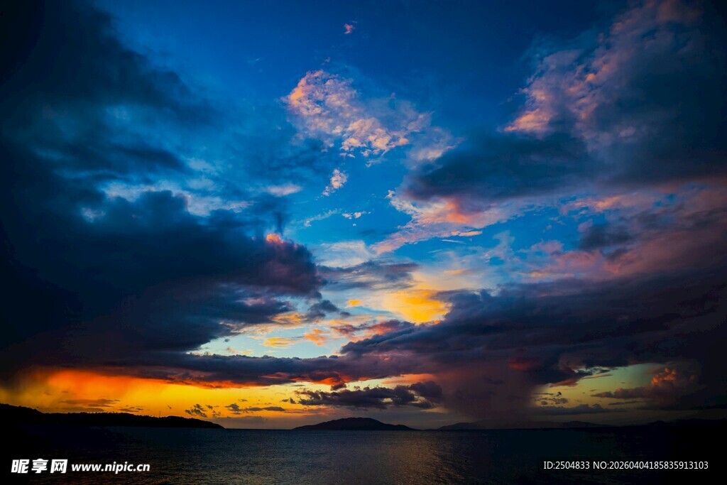 壮丽天空日落美景