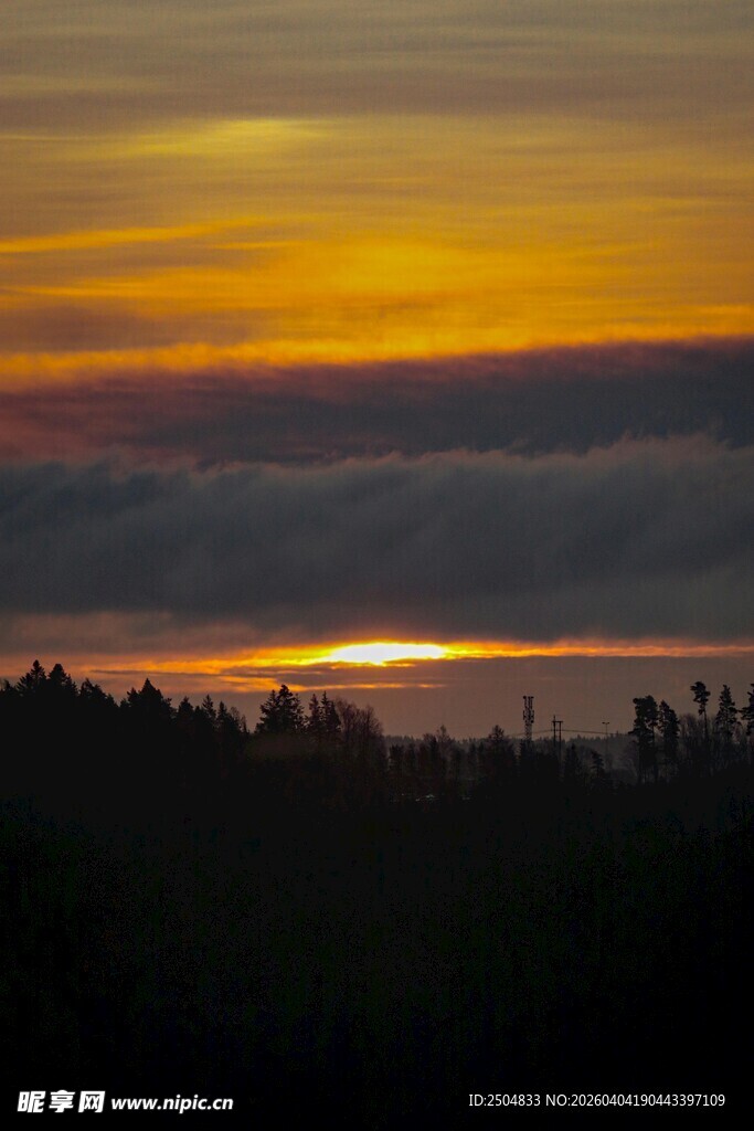 日出时分的山林云海景观