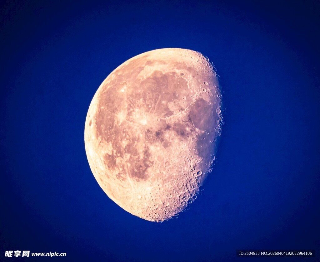 夜空下的美丽半月