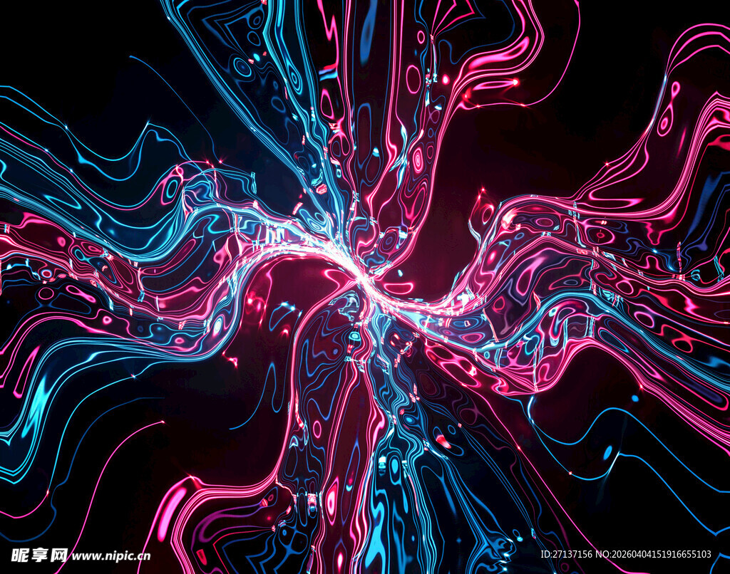 炫彩流动线条抽象艺术图