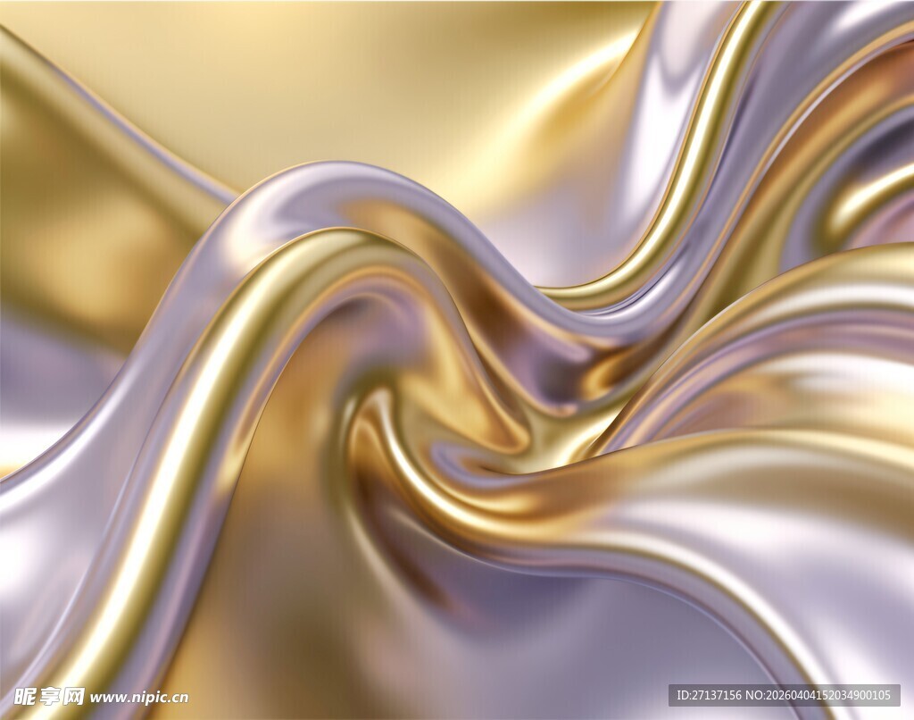 流动金银色金属质感纹理
