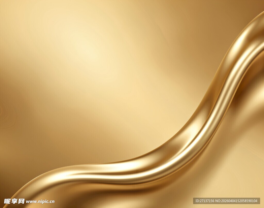 金色流动曲线背景图
