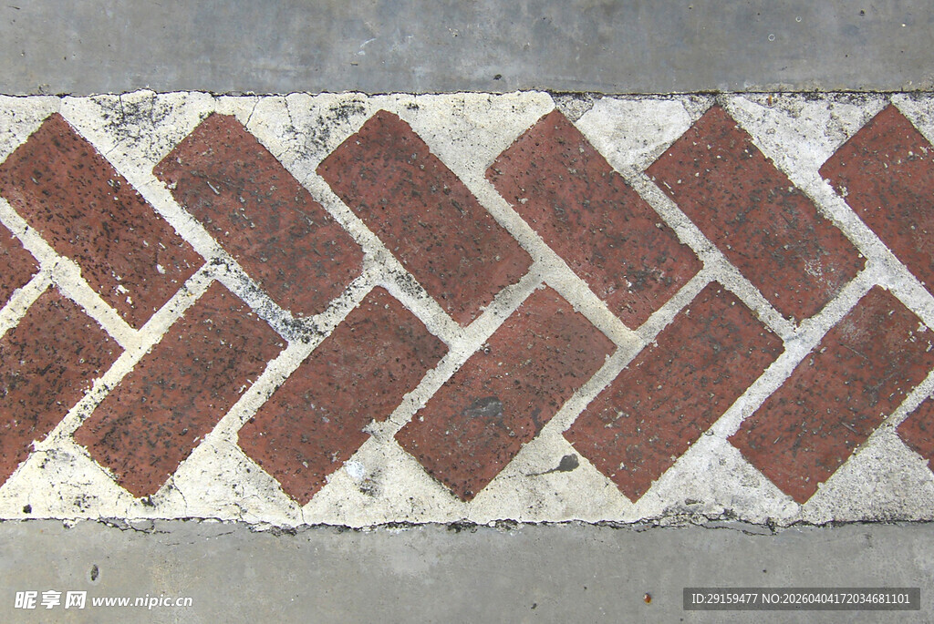 红砖人字拼地面纹理