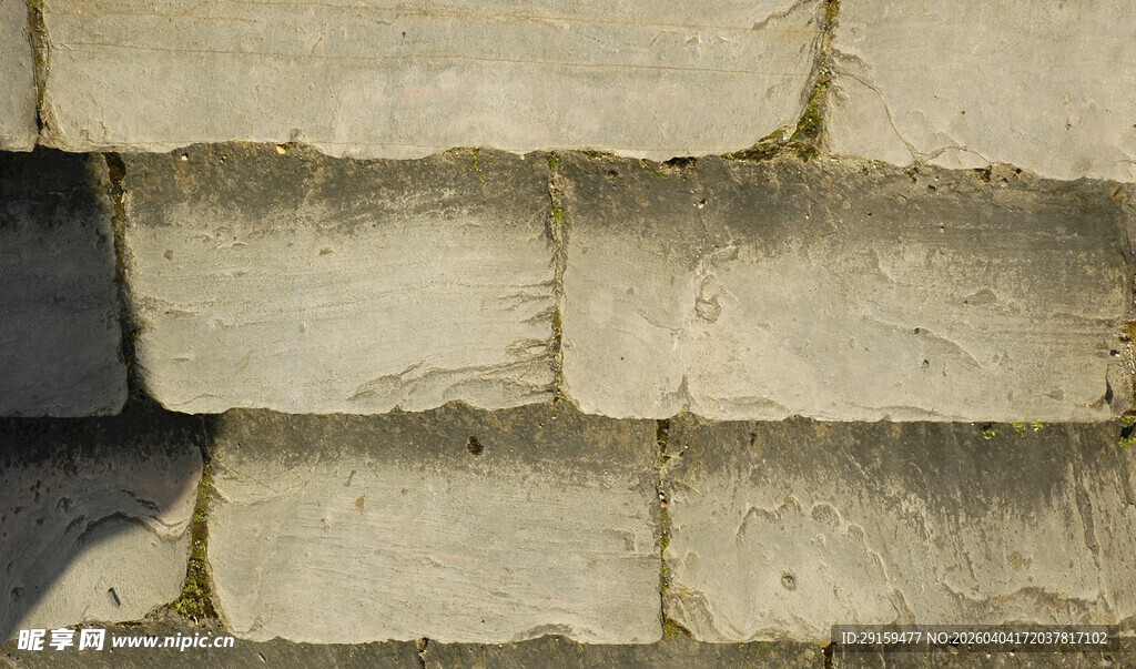 古朴石砖墙面纹理特写