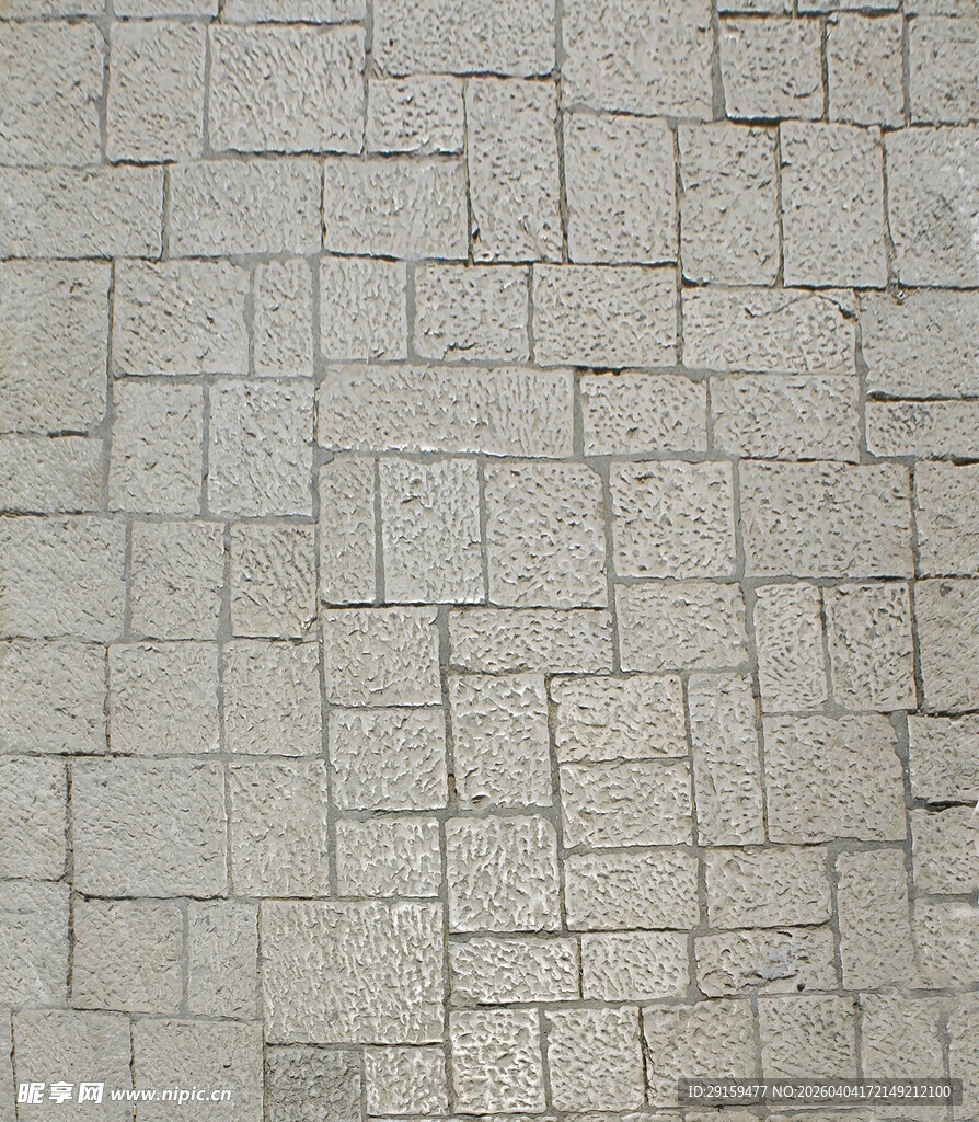 灰白石砖拼接墙面纹理