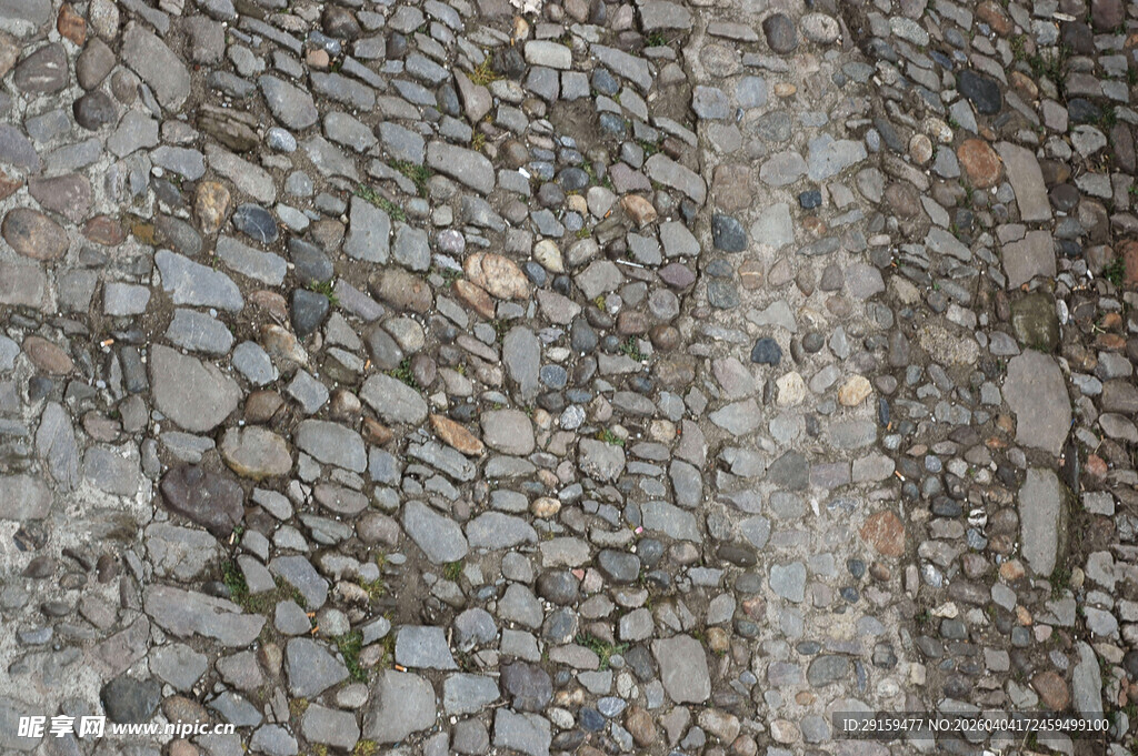 鹅卵石路面纹理特写
