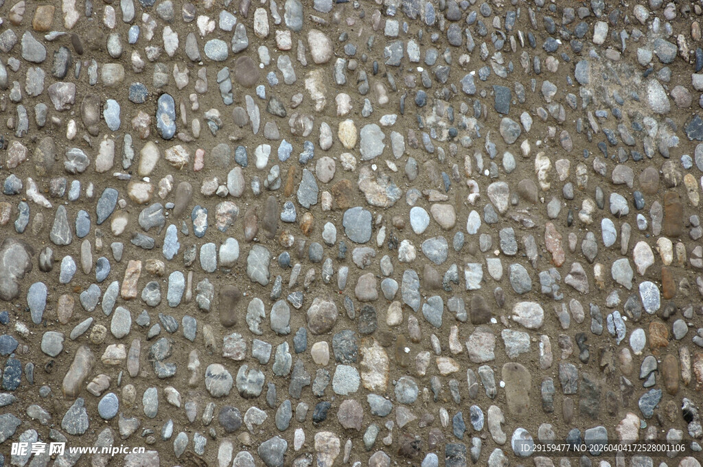 鹅卵石路面纹理特写