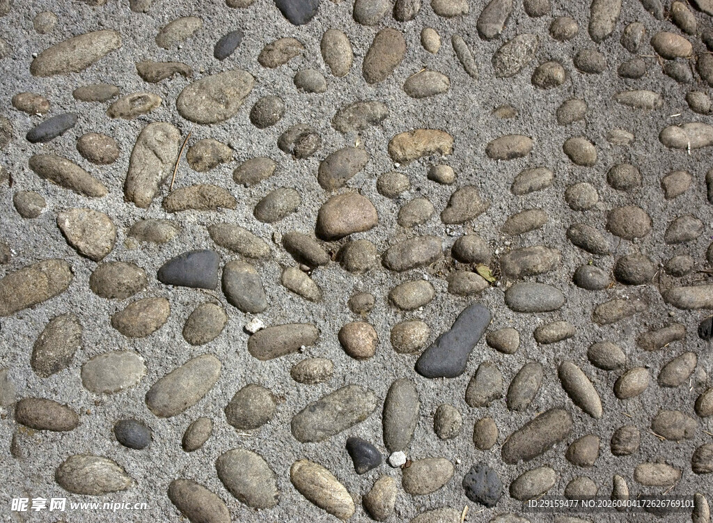 鹅卵石铺就的地面纹理