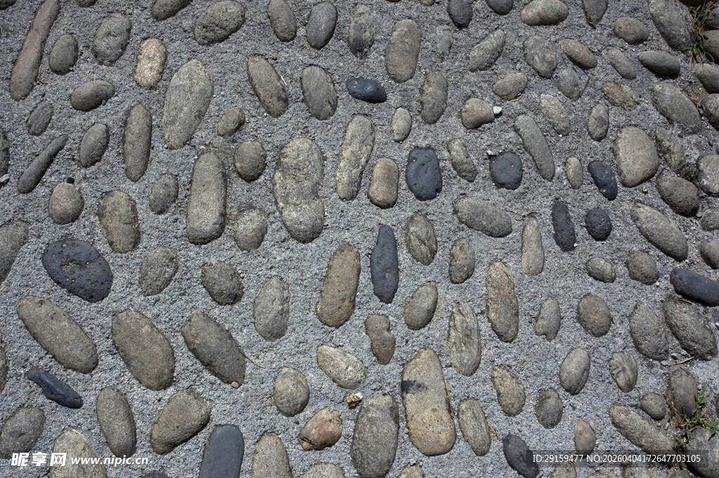 鹅卵石铺就的地面纹理