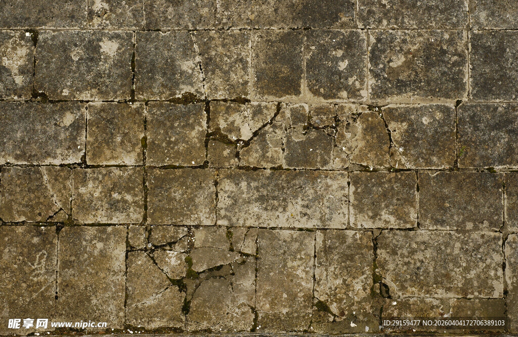 古老斑驳的砖墙纹理