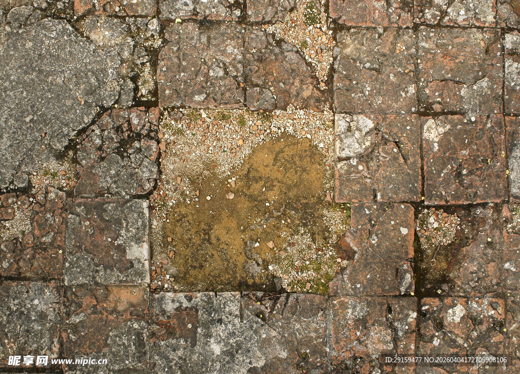 老旧斑驳的砖石墙面