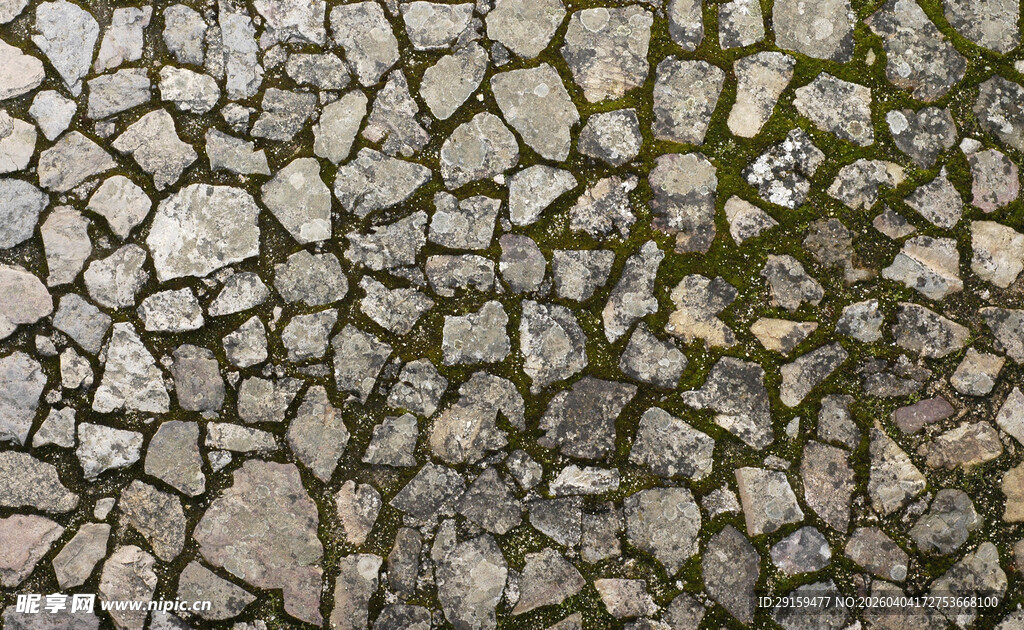 鹅卵石路面纹理特写