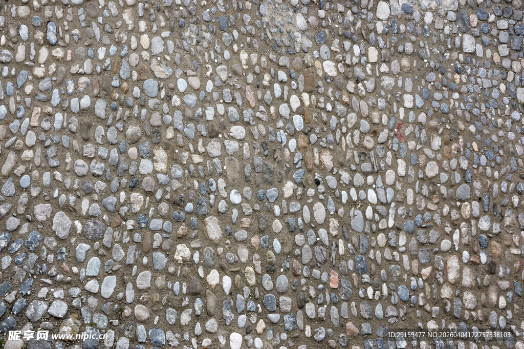 鹅卵石路面纹理特写