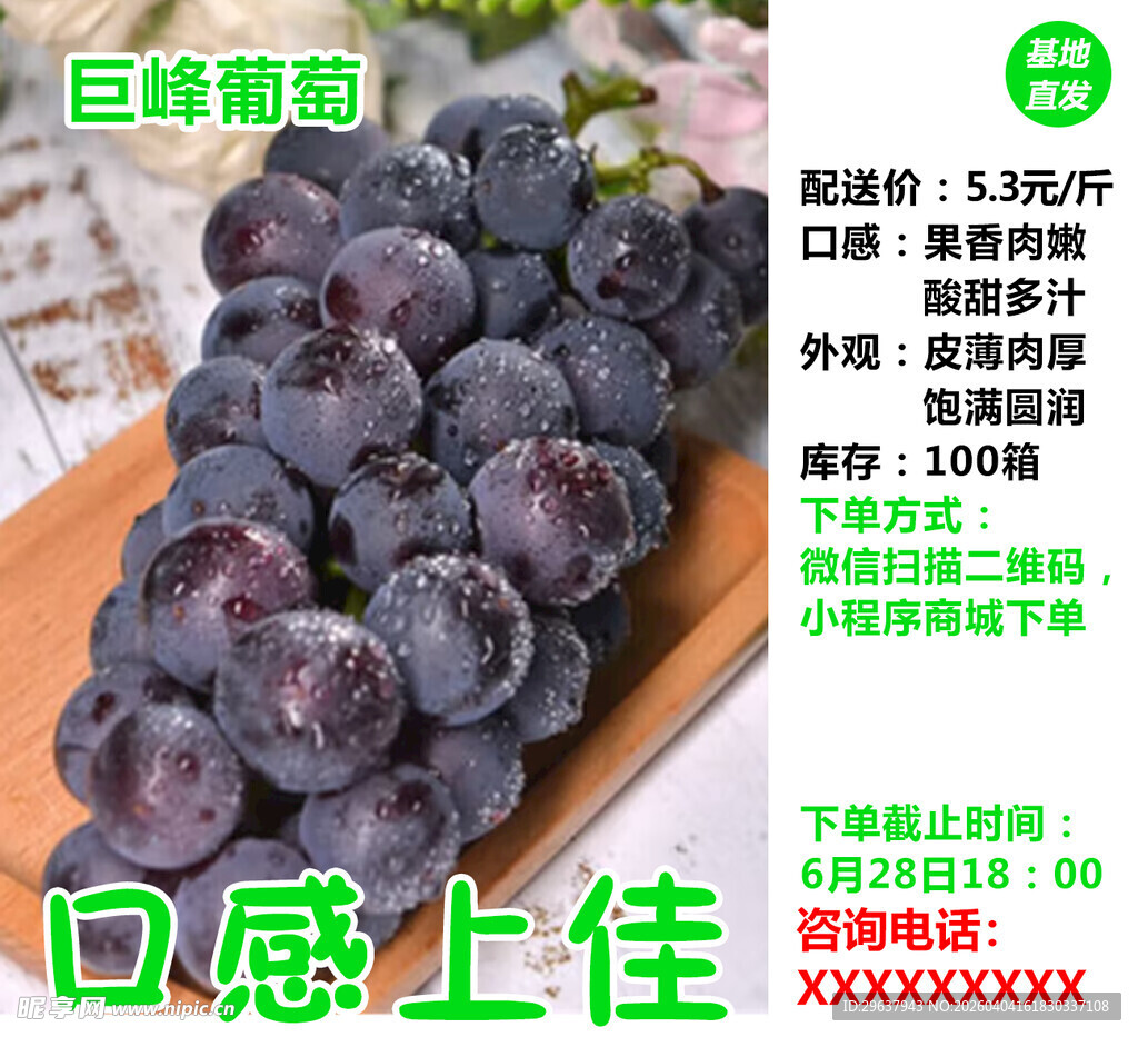 巨峰葡萄口感上佳超新鲜