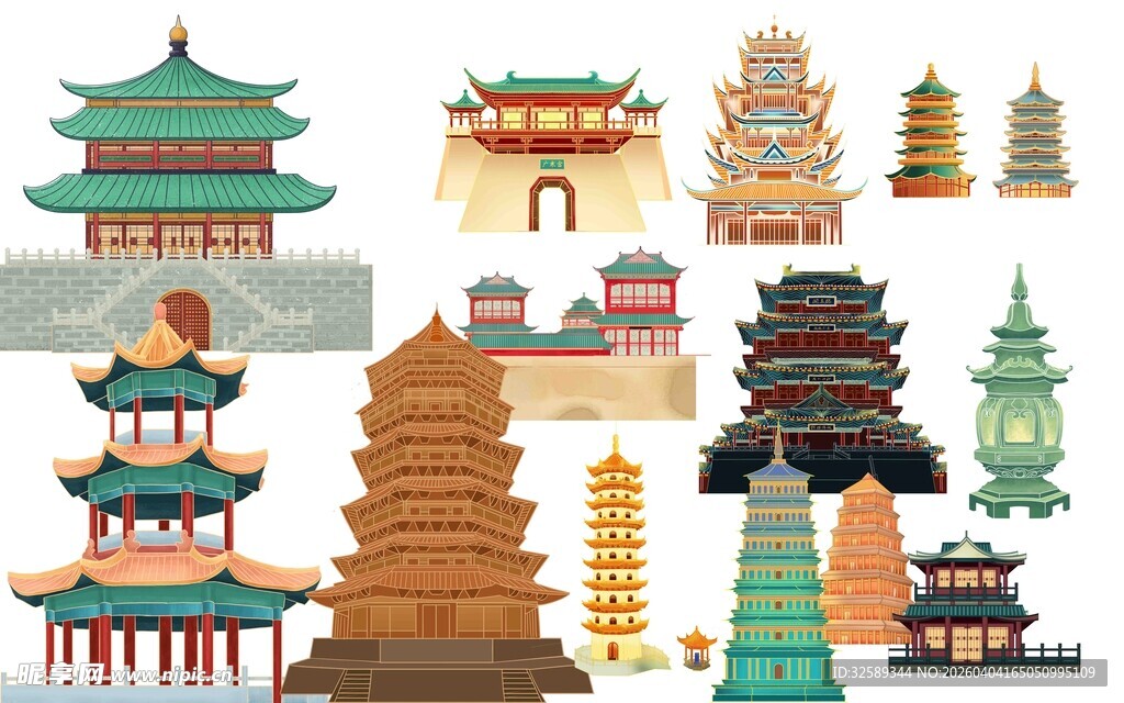 多样中式古建筑展示