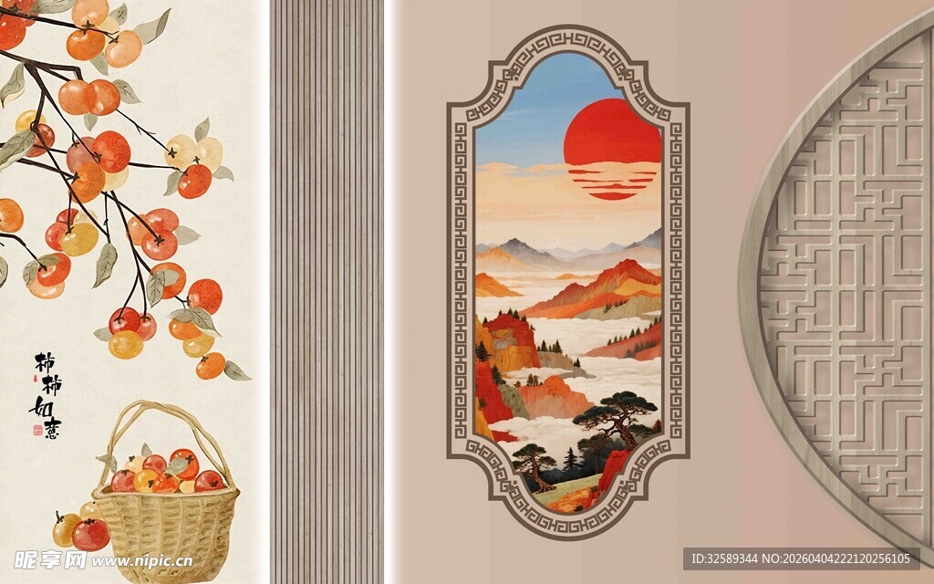 中式古风装饰画展示