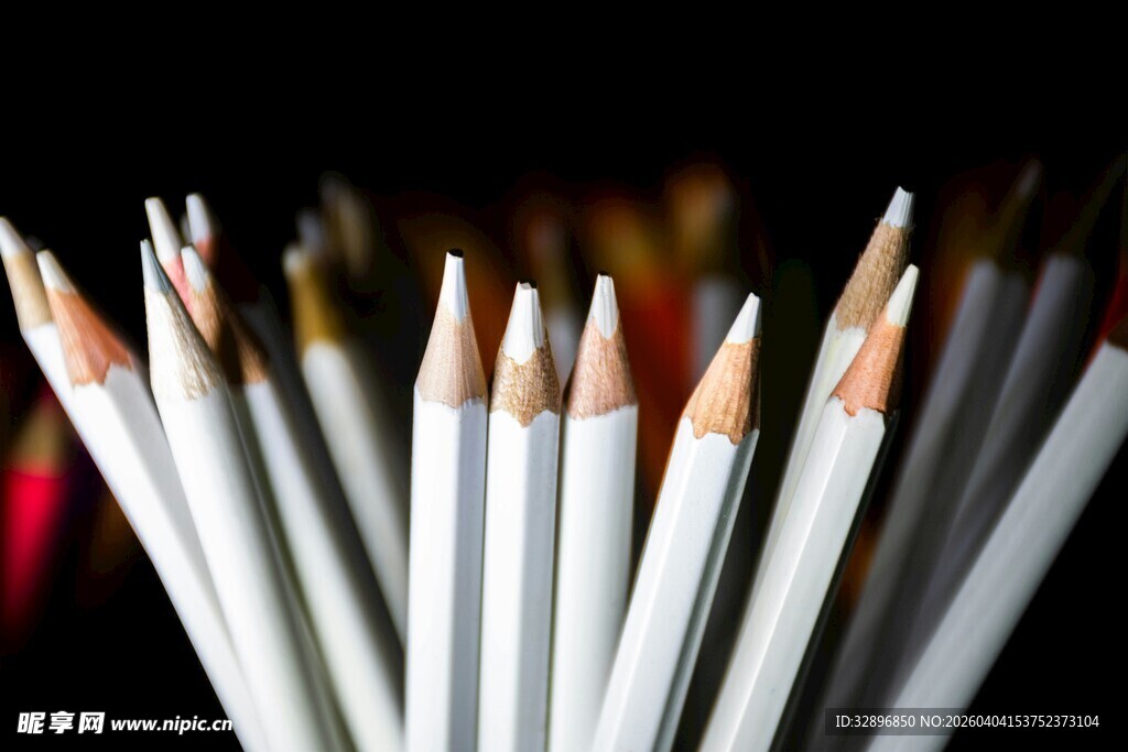 彩色铅笔笔尖特写