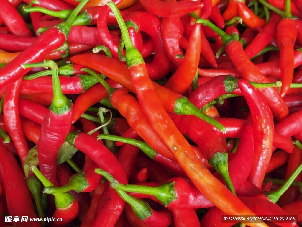新鲜红辣椒特写