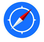 蓝色圆形指南针图标