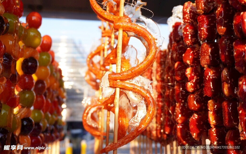 传统美味糖葫芦诱人展示