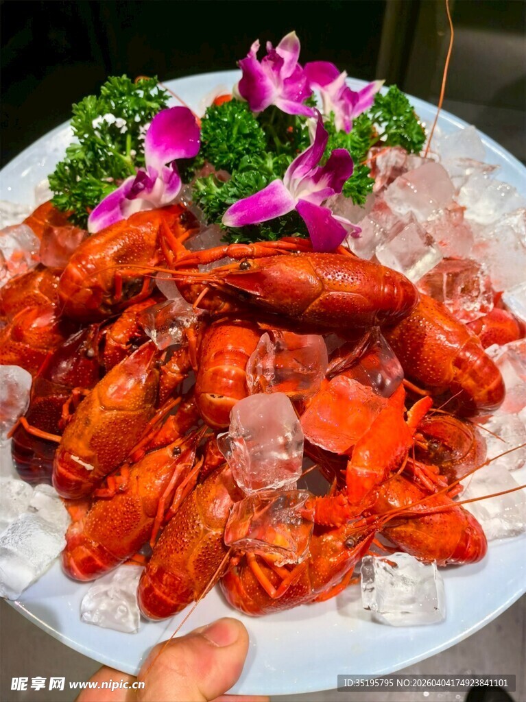 冰镇美味小龙虾摆盘精致