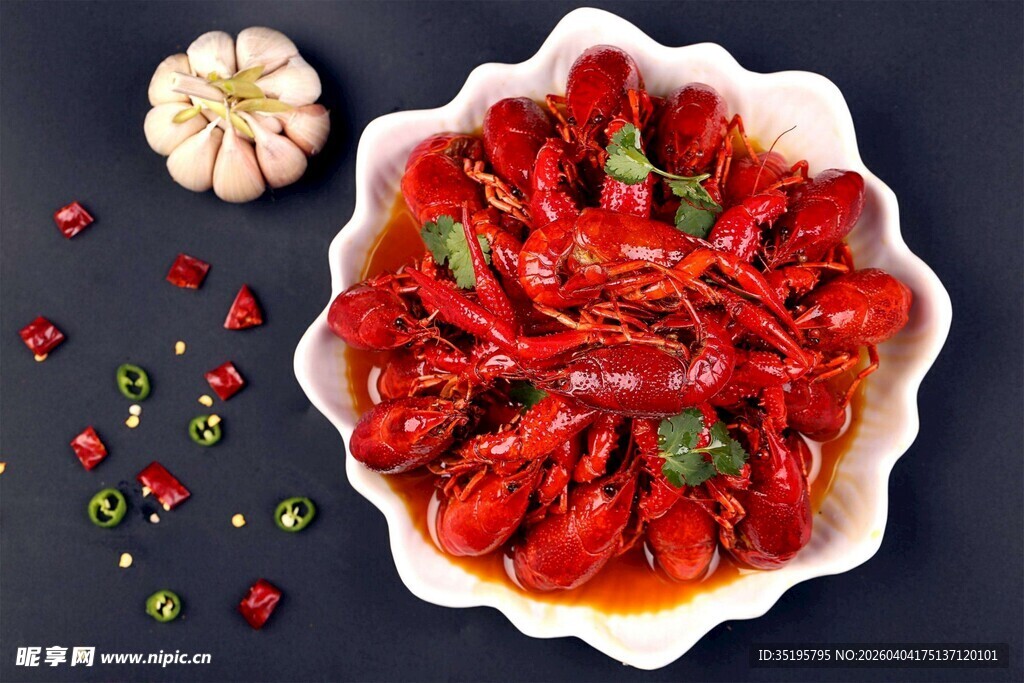 美味小龙虾诱人色泽