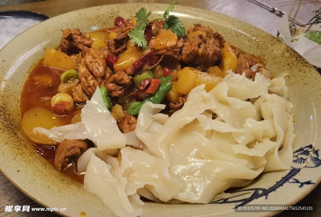 美味鸡肉盖浇面