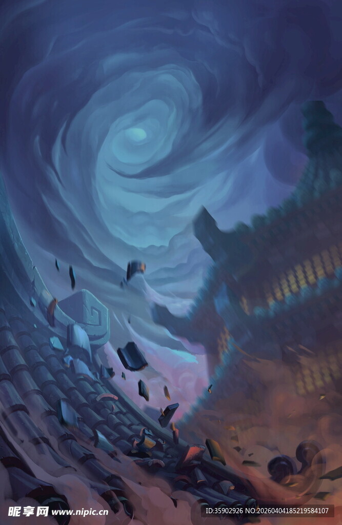 梦幻星空下的奇幻场景