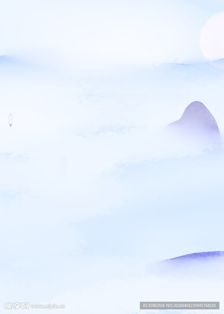 云雾缭绕中的孤峰美景