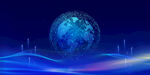 梦幻蓝色地球科技背景图