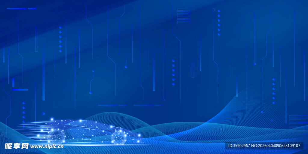 梦幻蓝色科技感场景画面