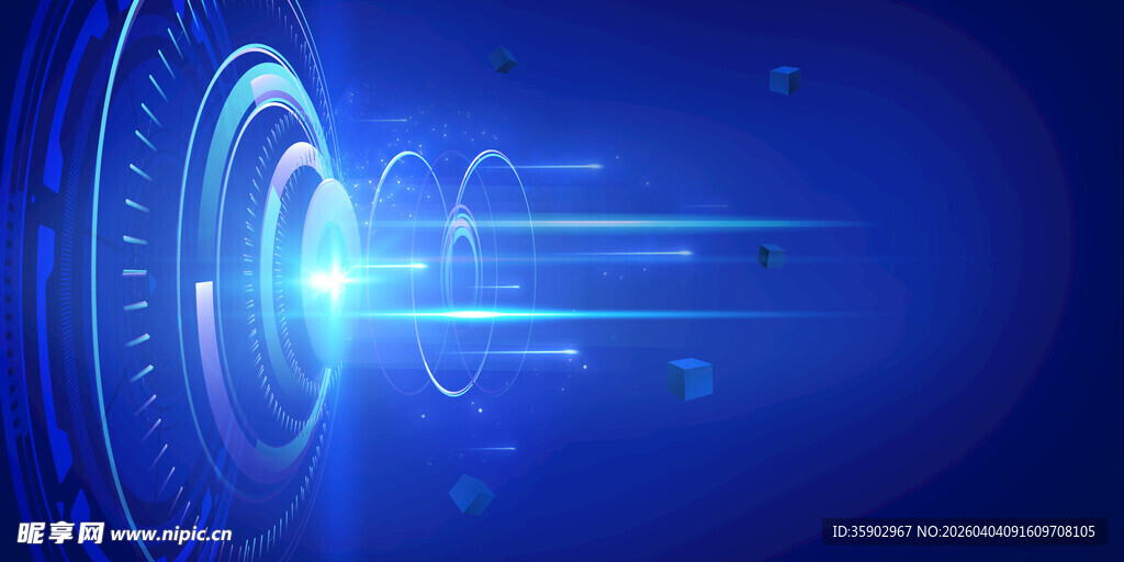 科技感蓝色光效背景图