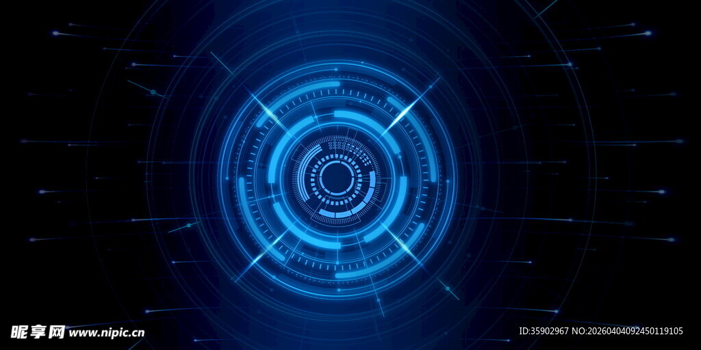 科技感蓝色圆形光效界面