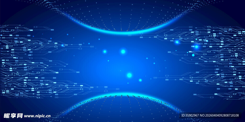 蓝色科技感粒子背景图