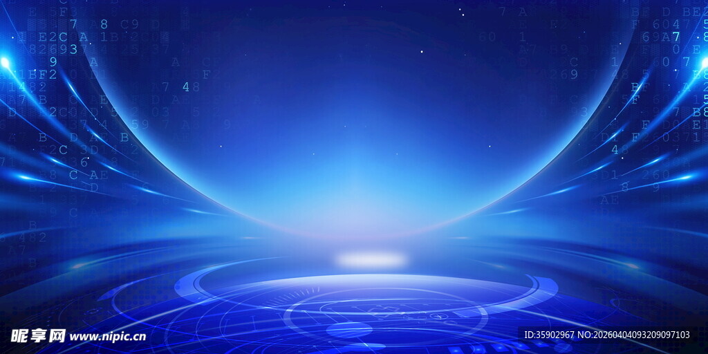 梦幻蓝色科技感背景画面