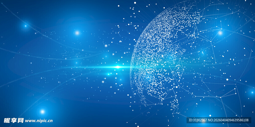 蓝色科技感指纹背景图