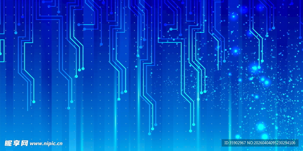 科技感蓝色数字电路背景