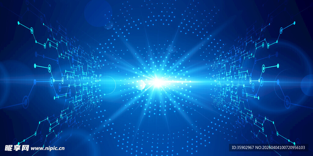 蓝色科技光效背景画面