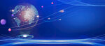 蓝色科技风地球背景图